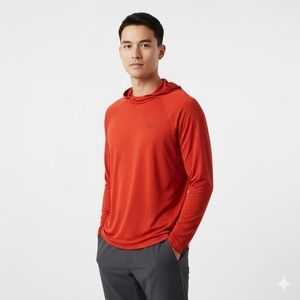 Mountain Hardwear Crater Lake Hoodie UPF 50+ Orange Outdoor  Gear Men’s XXL